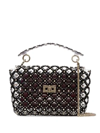 Shop Valentino Garavani Rockstud Spike Shoulder Bag In Black