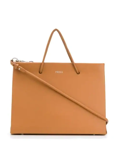 Shop Medea Logo Stamp Tote Bag In Brown