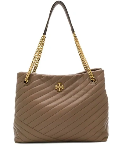 Tory Burch Kira Chevron Tote Bag, Gray Heron