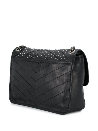 Shop Saint Laurent Niki Studded Shoulder Bag In Black