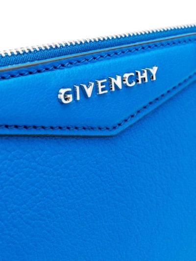 Shop Givenchy Medium Antigona Clutch In Blue