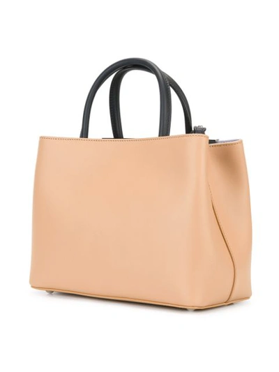 Shop Fendi Square Eyes Tote In Neutrals