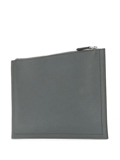 Shop Givenchy Antigona Leather Clutch Bag In Grey