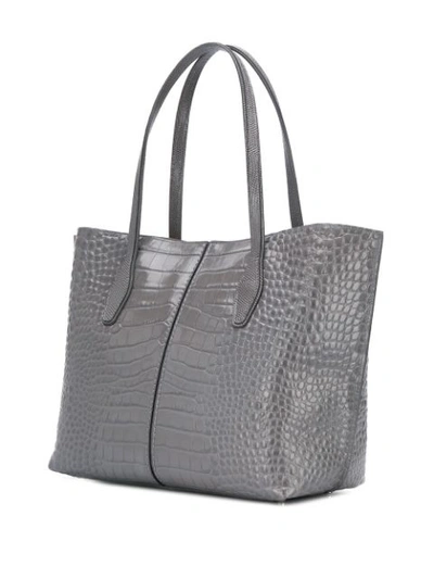 Shop Tod's Catrame Tote Bag In Grey
