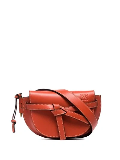 Shop Loewe Mini Gate Belt Bag In Orange