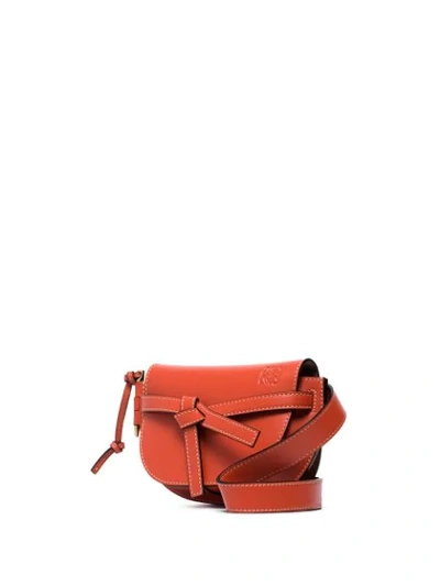 Shop Loewe Mini Gate Belt Bag In Orange