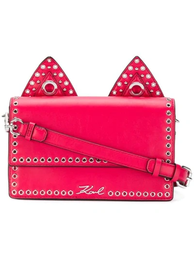 Shop Karl Lagerfeld K/rocky Choupette Shoulder Bag In Pink