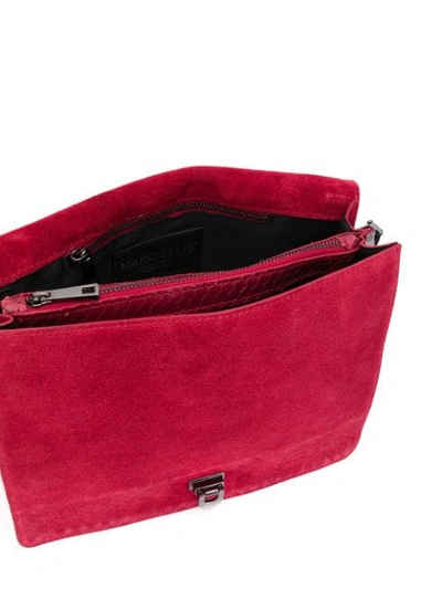 Shop Marc Ellis Snakeskin Effect Shoulder Bag In Red