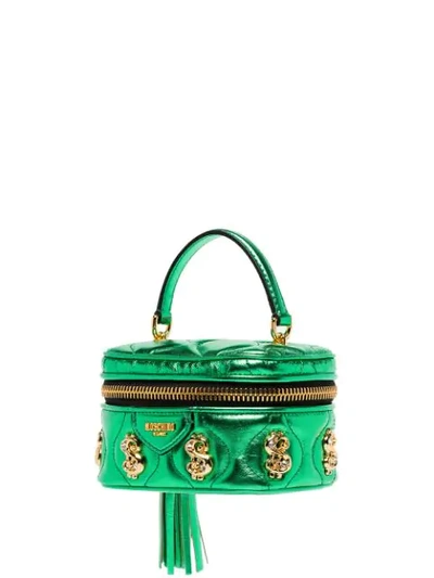 Shop Moschino Verzierte Handtasche In Green
