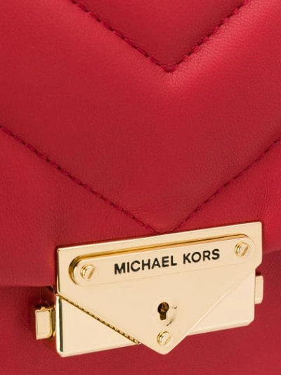 Shop Michael Michael Kors Whitney Quilted Crossbody Bag  In Brightred
