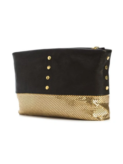 Shop Laura B Studded Baguette Clutch In Brown