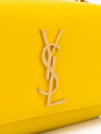 Shop Saint Laurent Monogram Chain Wallet In Yellow