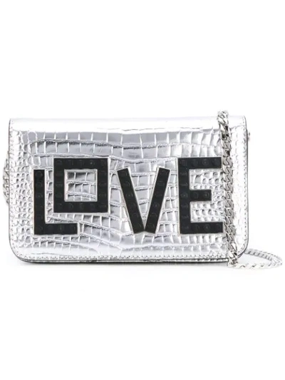 Shop Les Petits Joueurs Love Crossbody Bag - Metallic