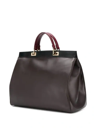 Shop Giambattista Valli Flore Big Tote Bag In Brown