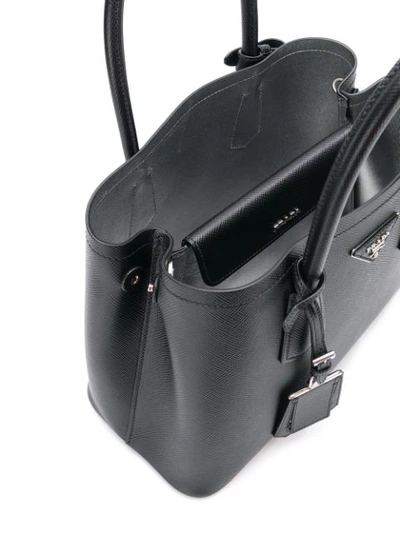 Shop Prada Logo Tote Bag In Black