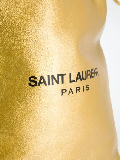 Shop Saint Laurent Teddy Bucket Bag In Gold