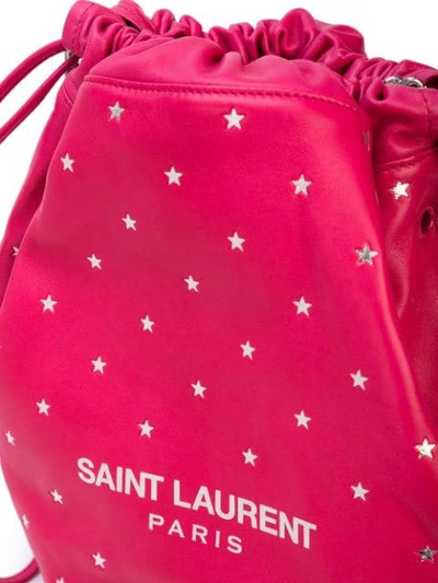 Shop Saint Laurent Teddy Star Pattern Bucket Bag In Pink