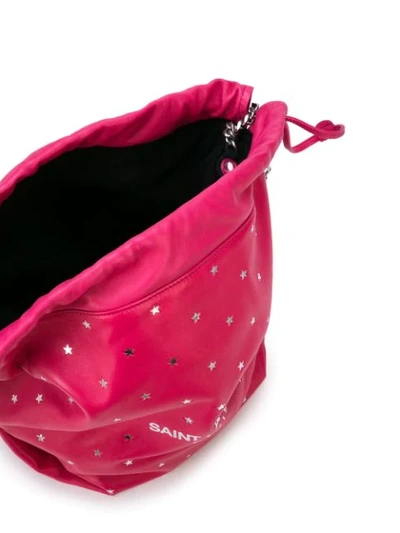Shop Saint Laurent Teddy Star Pattern Bucket Bag In Pink