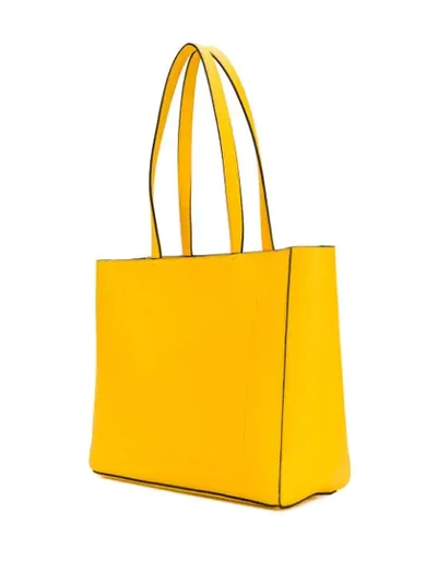 Shop Calvin Klein Contrast Logo Tote In Yellow