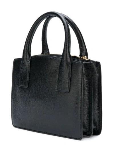 Shop Dkny Logo Charm Tote Bag In Black