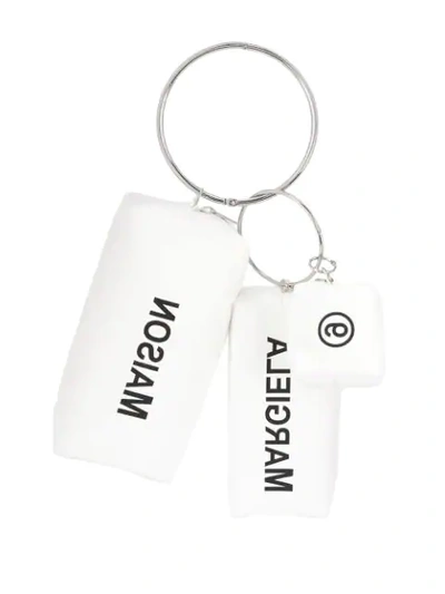 Shop Mm6 Maison Margiela Key Ring Case Bag In White