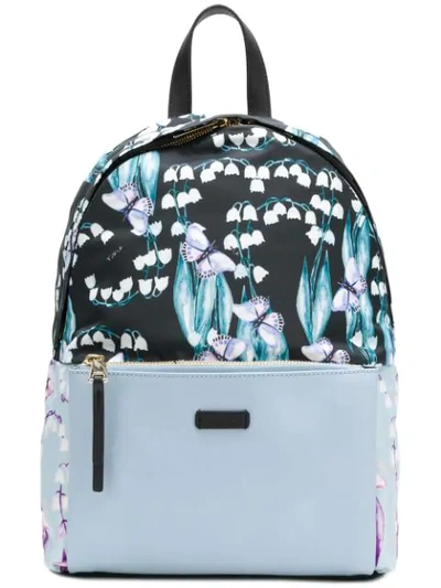 Shop Furla Butterfly Print Backpack - Blue