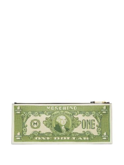 Shop Moschino Dollar Bill Clutch Bag In 1888 Multicoloured