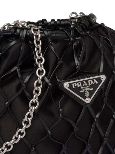Shop Prada Net Crossbody Bag In Black
