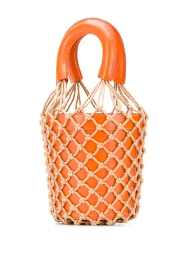 Shop Staud Moreau Bucket Bag In Apricot