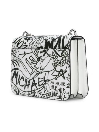 Shop Michael Michael Kors Grafitti Shoulder Bag - White