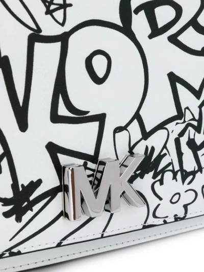 Shop Michael Michael Kors Grafitti Shoulder Bag - White