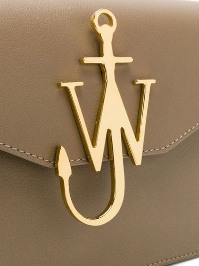 Shop Jw Anderson Ash Logo Purse With Chain In Brown