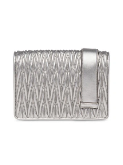 Shop Miu Miu Matelasse Shoulder Bag - Metallic