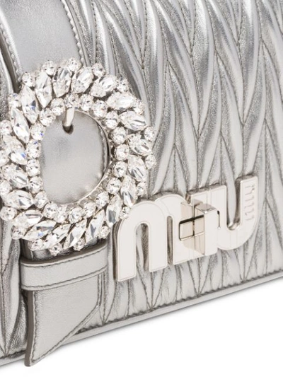 Shop Miu Miu Matelasse Shoulder Bag - Metallic