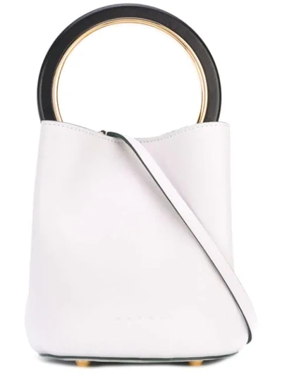 Shop Marni Pannier Tote Bag In Grey