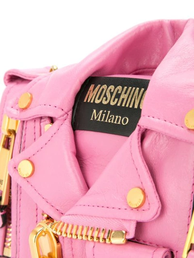 Shop Moschino Biker Mini Bag - Pink