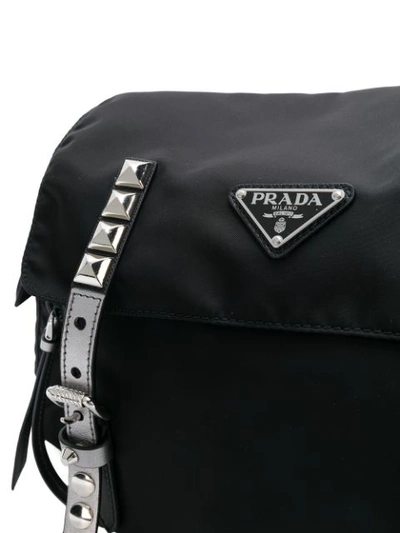 Shop Prada Vela Small Studded Bag - Black