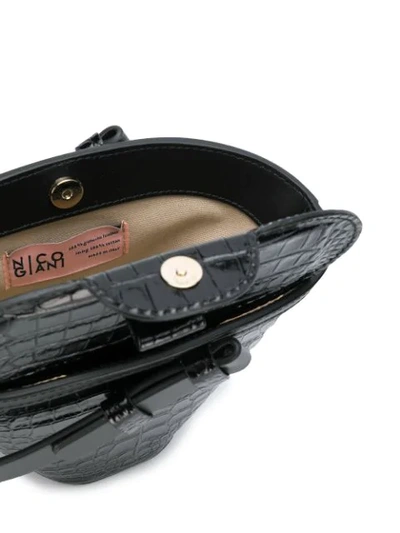 Shop Nico Giani Nelia Mini Croc Bag In Black