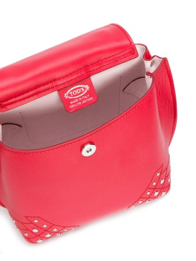 Shop Tod's Studded Mini Wave - Red