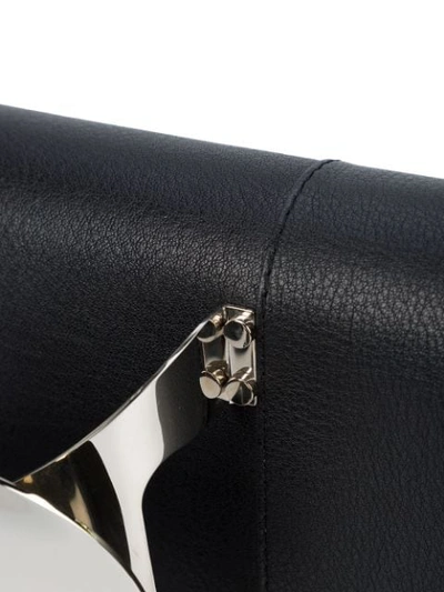 Shop Perrin Paris Le Disc Metallic Detail Clutch Bag In Black