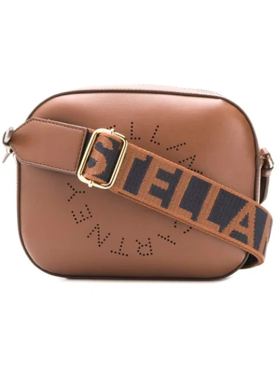 Shop Stella Mccartney Stella Logo Camera Bag In Brown