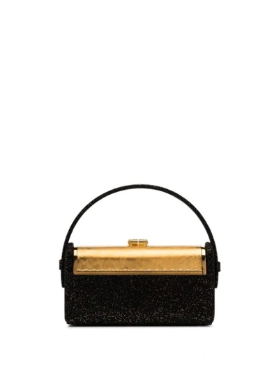 Shop Bienen-davis Regine Glitter Minaudière Clutch Bag In Black