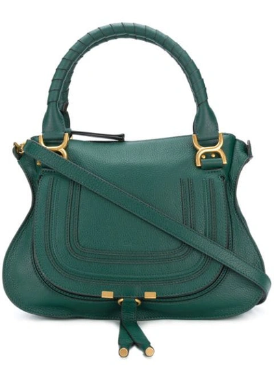 Shop Chloé Marcie Tote Bag In Green