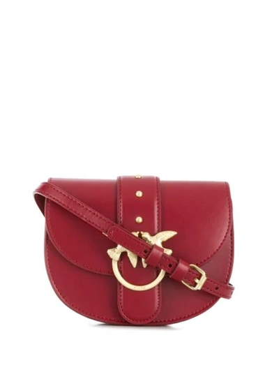 Shop Pinko Swallow Buckle Belt Bag In Red