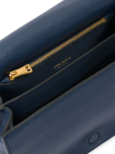 Shop Prada Logo Shoulder Bag In Blue