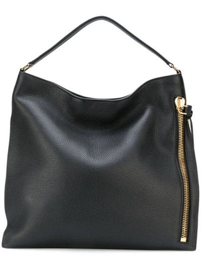 Shop Tom Ford Hobo Slouch Shoulder Bag In Black