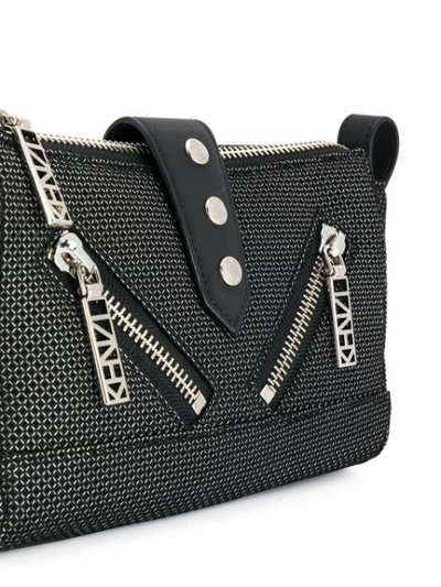 Shop Kenzo Patterned Mini Shoulder Bag In Black