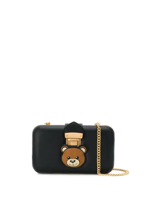 moschino black clutch bag
