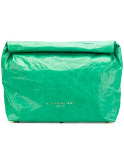 Shop Simon Miller Roll Top Clutch Bag In Green
