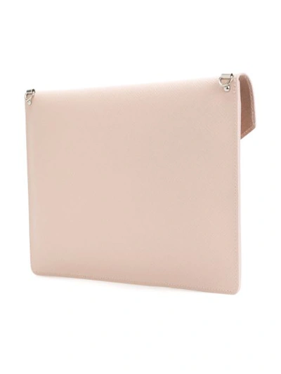 Shop Lancaster Logo Stamp Clutch In Neutrals